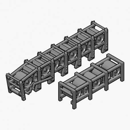 Rail de grenadage Mk.9 Mod.0 avec charges Mk.7 et rails de stockage (x2)